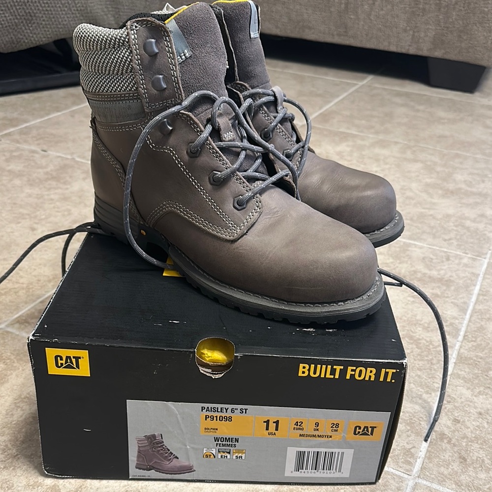 CAT Women’s Paisley 6" Steel Toe Boots - Gray